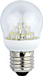 220В E27 2700K Лампа светодиодная  Ecola globe прозрачн шар искристая елка 2Вт