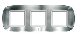 HB4802/3ACS Axolute декоративные накладки в форме эллипса, сталь, цвет фактурная сталь, на 2+2+2 модуля