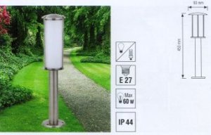 VT732 "Столбик" светильник садово-парковый 220В 60W E27 IP44 80 см