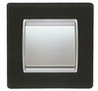 19501-NSN BJC Рамка 1 пост Темное стекло с серебристой вставкой