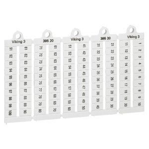 39520 Маркировочная пластина Лист с этикетками для клеммных блоков Viking 3 горизонтальный формат  шаг 6 мм цифры от 1 до 100