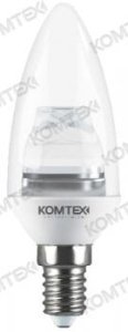 15044829 Лампа светодиодная "Свеча" прозрачная с линзой 5Вт Е14 220В 2700К KOMTEX  серия Эксперт