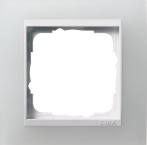 0211334 Рамка 1-мест матовый белый/глянцевый белый