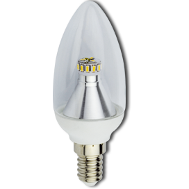 220В Е14 3,4Вт 4000К  Светодиодная лампа Ecola Light candl LED прозрачная свеча искристая точка