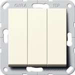 283003 Выключатель "Британский стандарт" 3-х клав., глянцевый белый