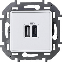 673760 Зарядное устройство с двумя USB-разьемами A-C 240В/5В 3000мА - INSPIRIA - белый